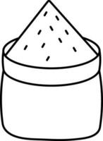 Open Seeds Sack Icon In Thin Line Art. vector