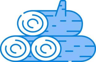 Tree Trunk Stack Blue And White Icon. vector