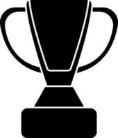 Flat style trophy cup award icon in black color. vector