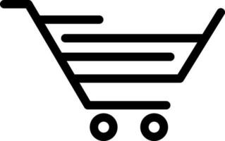 Line art illustration of shopping cart icon. vector