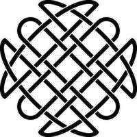 Black Outline Of Square Celtic Icon. vector