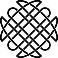 Black Outline Of Square Celtic Icon. vector