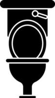 Black and White toilet seat in flat style. vector