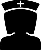 Isolated illustration of nurse character in Black and White color. vector