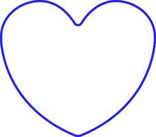 Blue Linear Style Heart Icon Or Symbol. vector