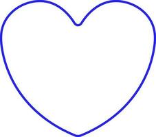 Blue Linear Style Heart Icon Or Symbol. vector