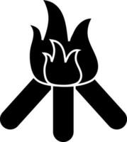 Illustration of bonfire in Black and White color. vector