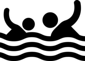 Swimming men glyph icon or symbol. vector