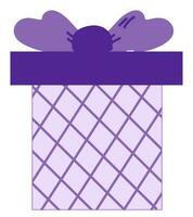 Isolated Gift Sticker In Violet Color. vector