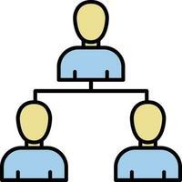 Users Team Structure Icon In Blue And Yellow Color. vector