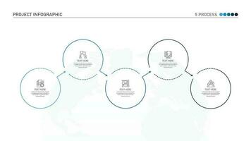 infografía proceso diseño con íconos y 5 5 opciones o pasos. vector