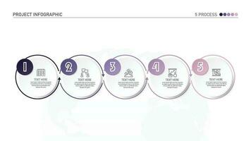 Infographic process design with icons and 5 options or steps. vector