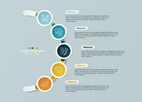 Infographic process design with icons and 5 options or steps. vector