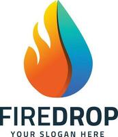 Abstract fire drop logo design vector