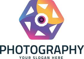 Photography abstract logo for media production vector