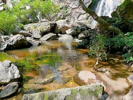 Photos in the waterfall park, Thailand.