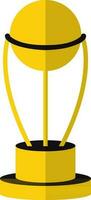 Yellow football trophy award. vector