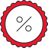 Discount Offer Sticker Icon In Red And White Color. vector
