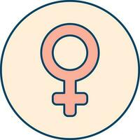 Female Gender Icon In Red Color. vector