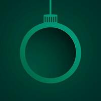Green paper cut bauble frame on background. vector