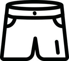 Flat style Shorts icon in line art. vector