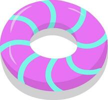 Inflatable floating ring for swimming. Beach rubber lifebuoy for pool and sea. A lifebuoy with a beautiful pattern. Flat vector illustration isolated on a white background