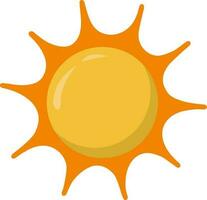 The sun.  Yellow icon on a white background. Vector illustration of the sun.