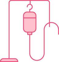 plano sangre transfusión icono en rosado color. vector
