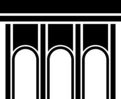 Aqueduct bridge icon in Black and White color. vector