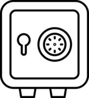 Isolated Locker Icon In Black Line Art. vector