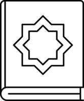 aislado Corán libro icono en negro y blanco vector