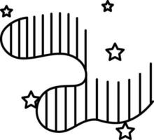 negro línea Arte Aurora borealis icono o símbolo. vector