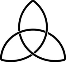 Isolated Triangular Celtic Icon In Thin Line Art. vector
