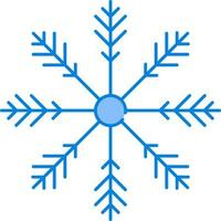 aislado copo de nieve icono o símbolo en azul color. vector