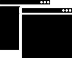 Black and White illustration of web pages icon. vector