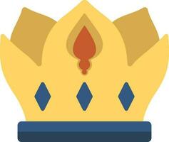 Isolated Crown Icon In Yellow And Blue Color. vector