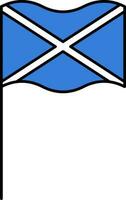 Wavy Scotland Flag Pole Icon In Flat Style. vector