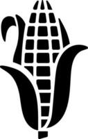 Black and White illustration of corn icon. vector