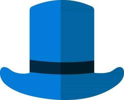 Flat Illustration Of Blue Top Hat Icon. vector