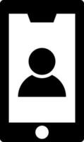 User profile in smart phone glyph icon. vector