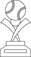 Black line art illustration of a sport trophy. vector