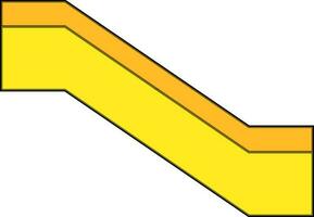 Illustration of escalator or elevator in yellow color. vector