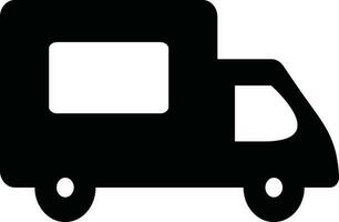 Delivery Truck or Lorry icon in Black and White color. vector