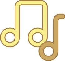 Quaver With Treble Music Symbol Or Icon In Yellow And Brown Color. vector