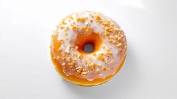 Glazed Donut with sprinkles isolated on white photo