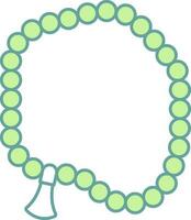 Isolated Tasbih Icon In Green And White Color. vector