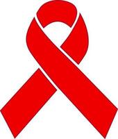 Aids awareness ribbon in red color. vector