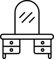 Dressing Table Icon In Black Outline. vector