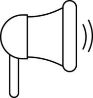 Black Outline Loud Speaker Icon Or Symbol. vector