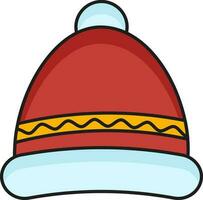 Isolated Colorful Woolen Hat Flat Icon In Flat Style. vector